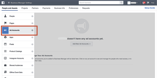How to claim your ad account in Facebook business manager?
